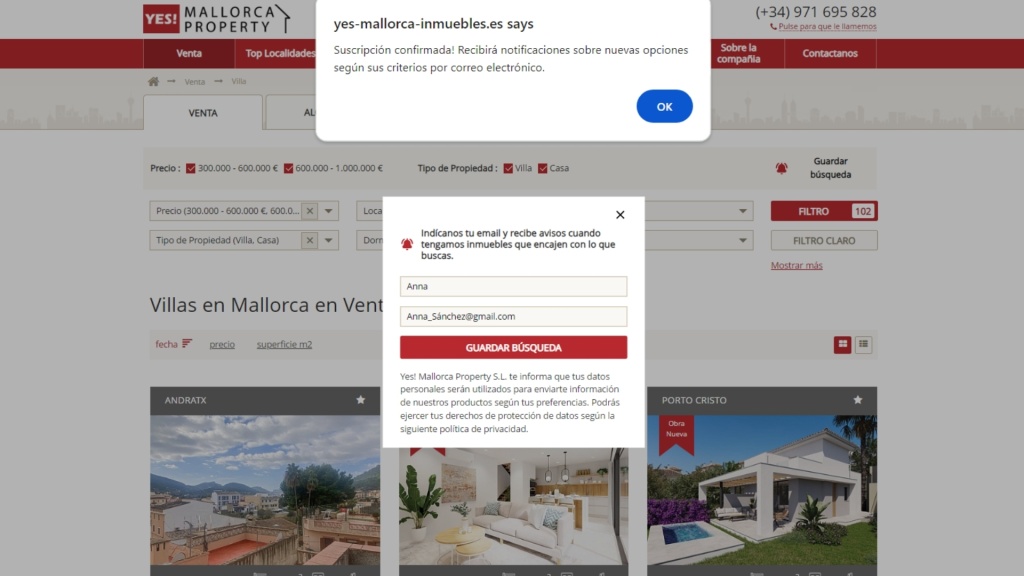 Manténgase informado y encuentre la propiedad de sus sueños: ¡Suscríbase a Yes! Mallorca Property Updates!