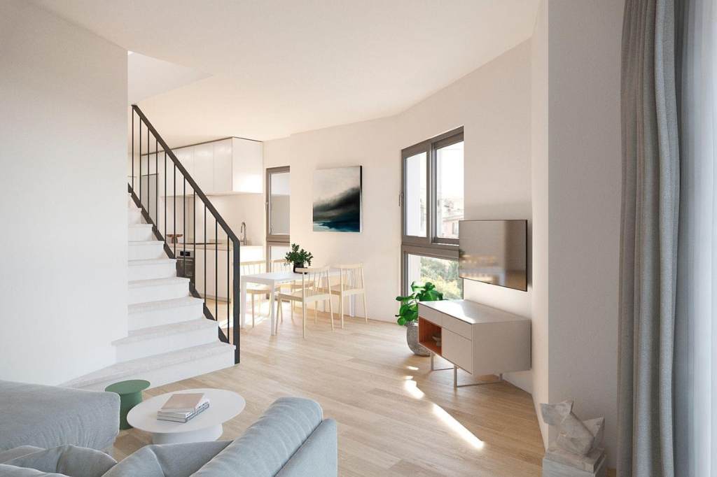 Una de las opciones de interiorismo en los apartamentos del complejo residencial Vae Sureda Homes