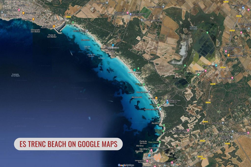 la Playa de Es Trenc en Google Maps