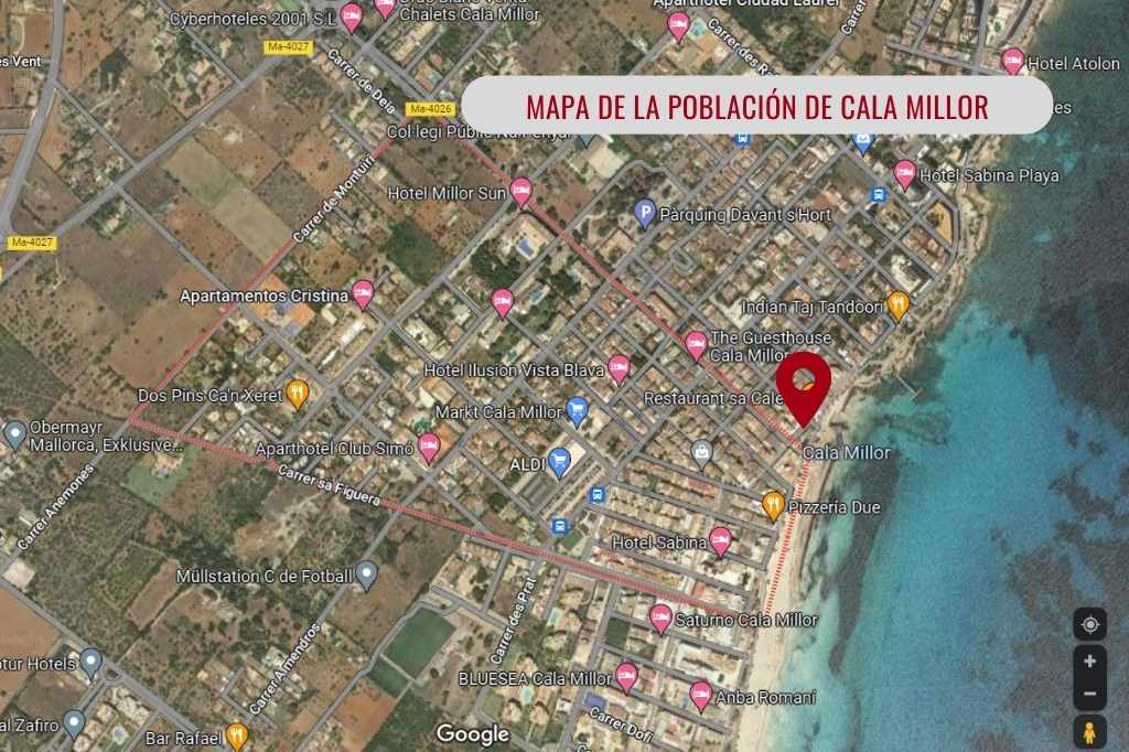 Mapa de la población de Cala Millor