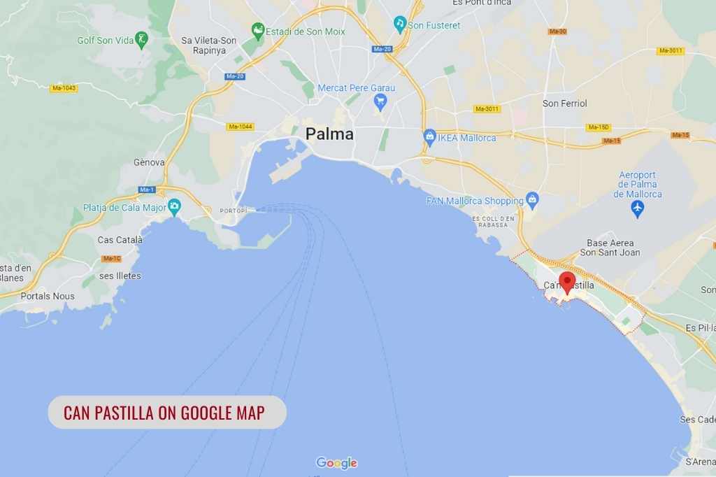 Can Pastilla en el mapa de Google