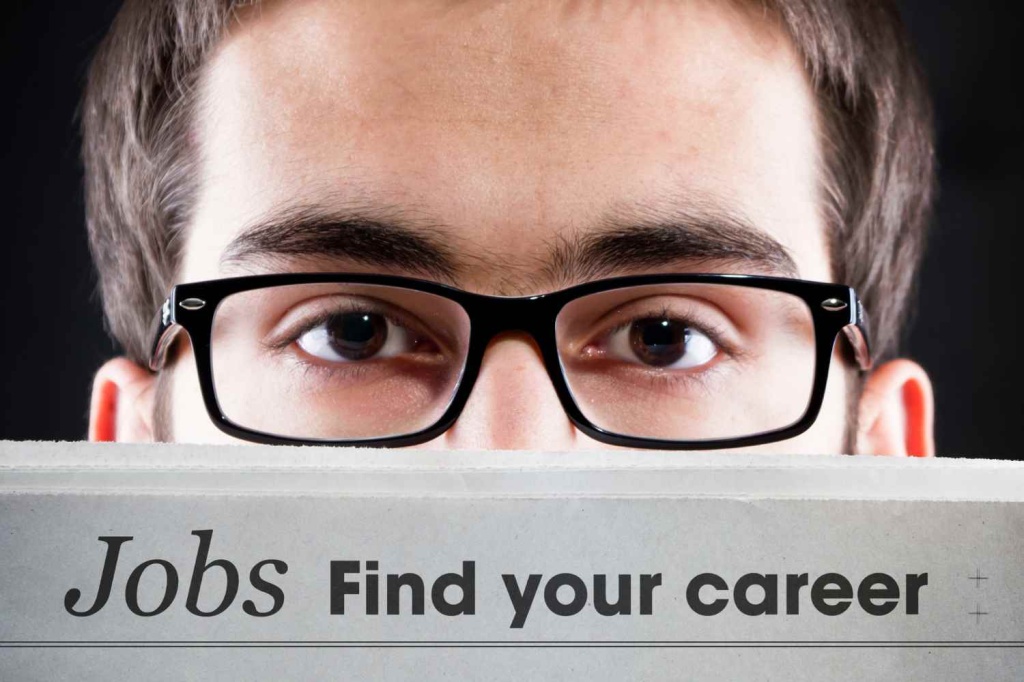 Guy with glasses looking for a job