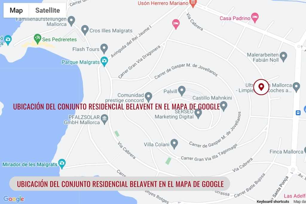 Ubicación del Conjunto Residencial Belavent en el mapa de Google
