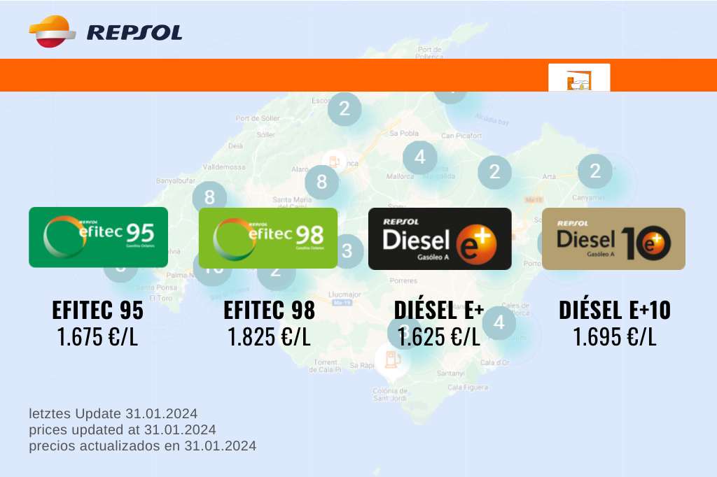 Precios del combustible en Mallorca en 2024
