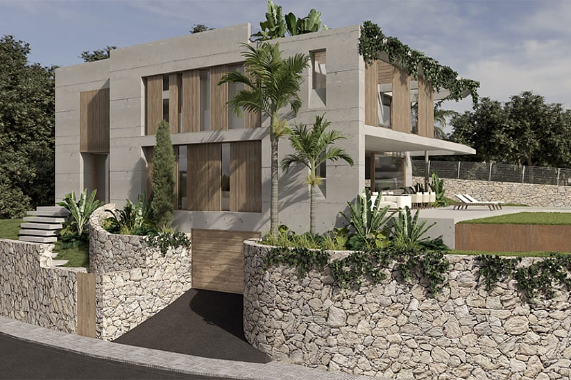 Parcela de terreno con un proyecto de villa con una vista fantástica en una ubicación de élite en Bendinat