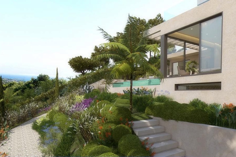Nueva villa moderna con vistas parciales al mar en Costa den Blanes