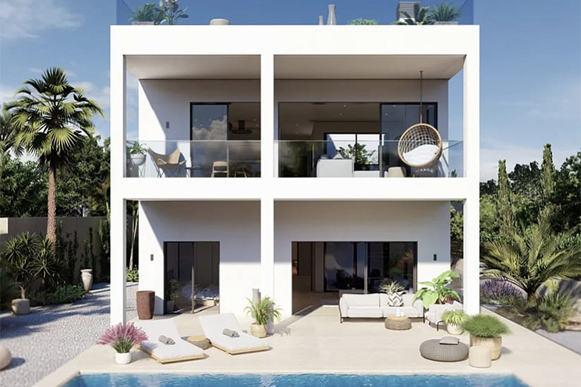 Solar con licencia para construir una villa moderna con vistas al mar en Badia Blava