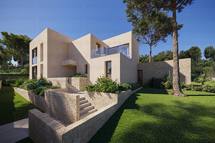 Nueva villa moderna en construcción en Santa Ponsa