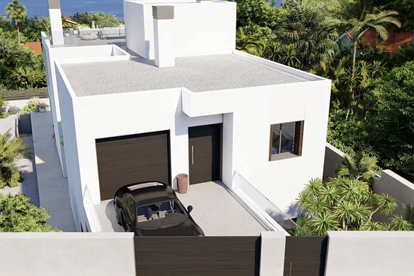 Solar con licencia para construir una villa moderna con vistas al mar en Badia Blava