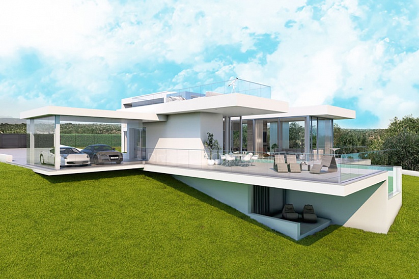 Proyecto para la construcción de un chalet moderno con piscina y jardín en Son Gual, junto a Palma