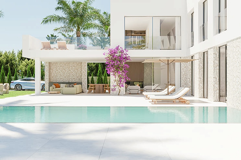 Nueva villa moderna con piscina en construcción en Marratxi