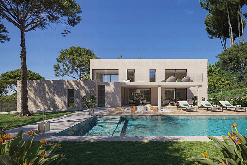 Nueva villa moderna en construcción en Santa Ponsa